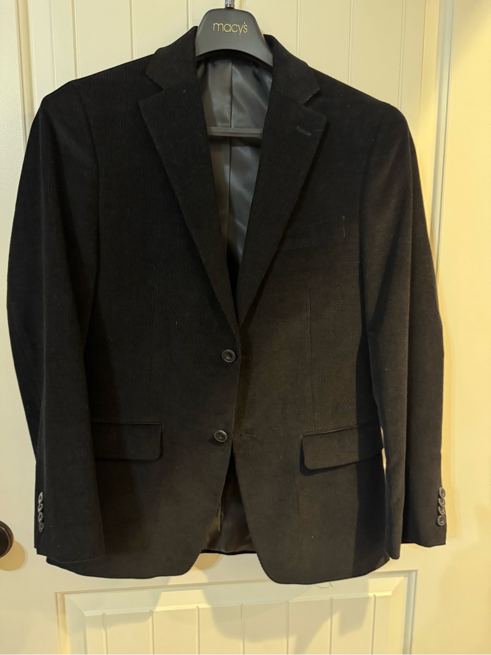 Michael Kors 36R Black Wide Wale Corduroy Mens Blazer Jacket Sport Coat